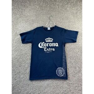 Corona Extra Beer Shirt Mens Extra Small Blue White Cerveza Short Sleeve FLAW